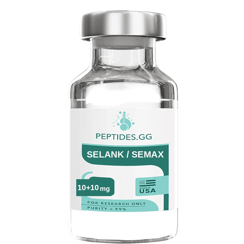 Selank / Semax Blend 10mg+10mg research peptide vial - 99% purity lab tested - Peptides.GG